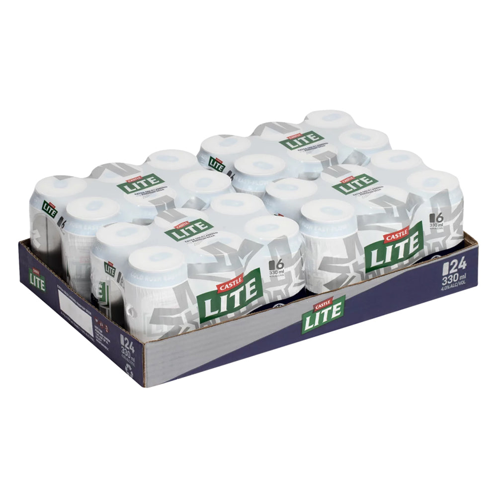 Buy Castle Lite Beer 330ml Can - Case Online