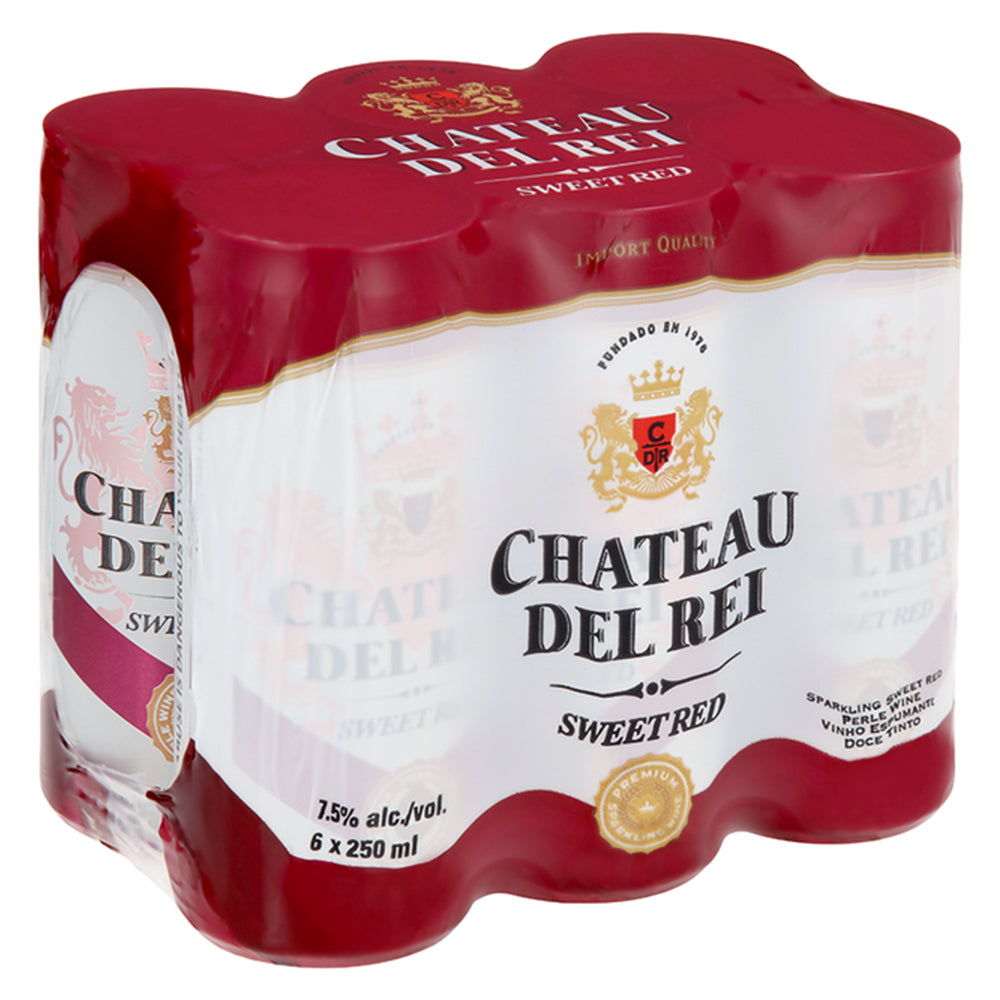 Buy Chateau Del Rei Sparkling Sweet Red Wine Can 6 Pack Online