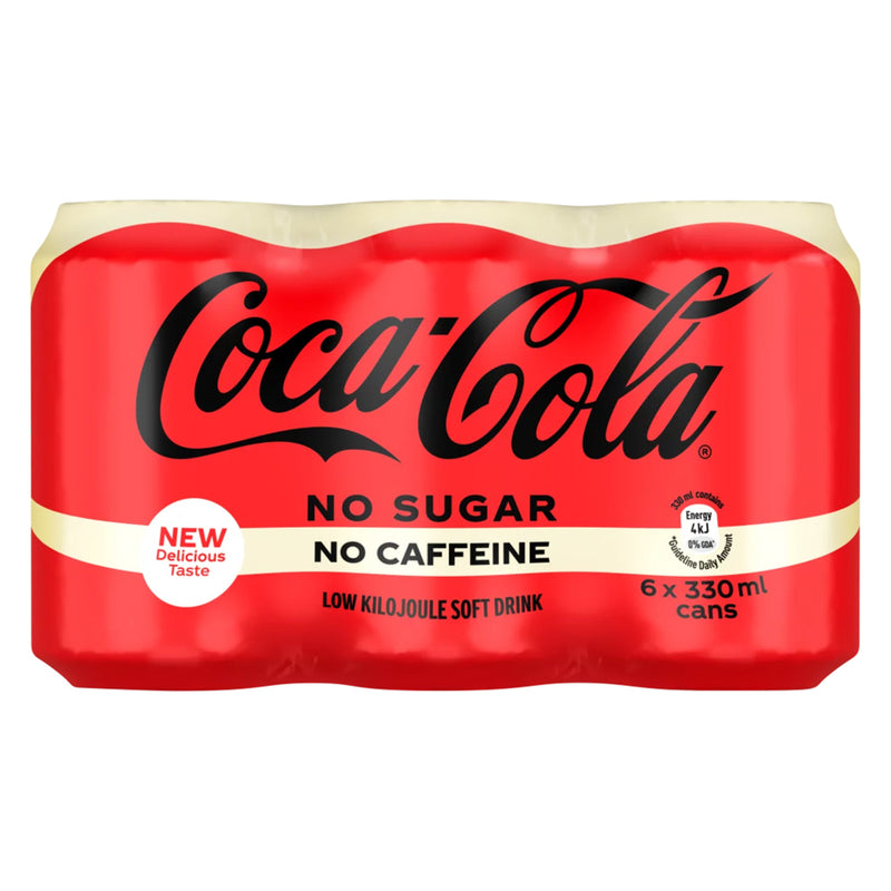 Coca Cola No Sugar No Caffeine 300ml Can 6 Pack