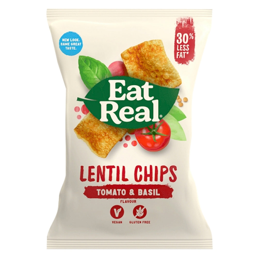 Buy Eat Real Lentil Chips - Tomato & Basil 40g Online