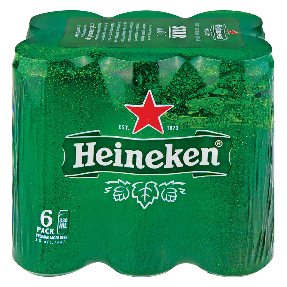 Buy Heineken Beer 330ml Can 6 Pack Online