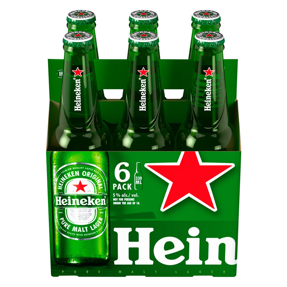 Buy Heineken Lager Beer Bottle 330ml 6 Pack Online