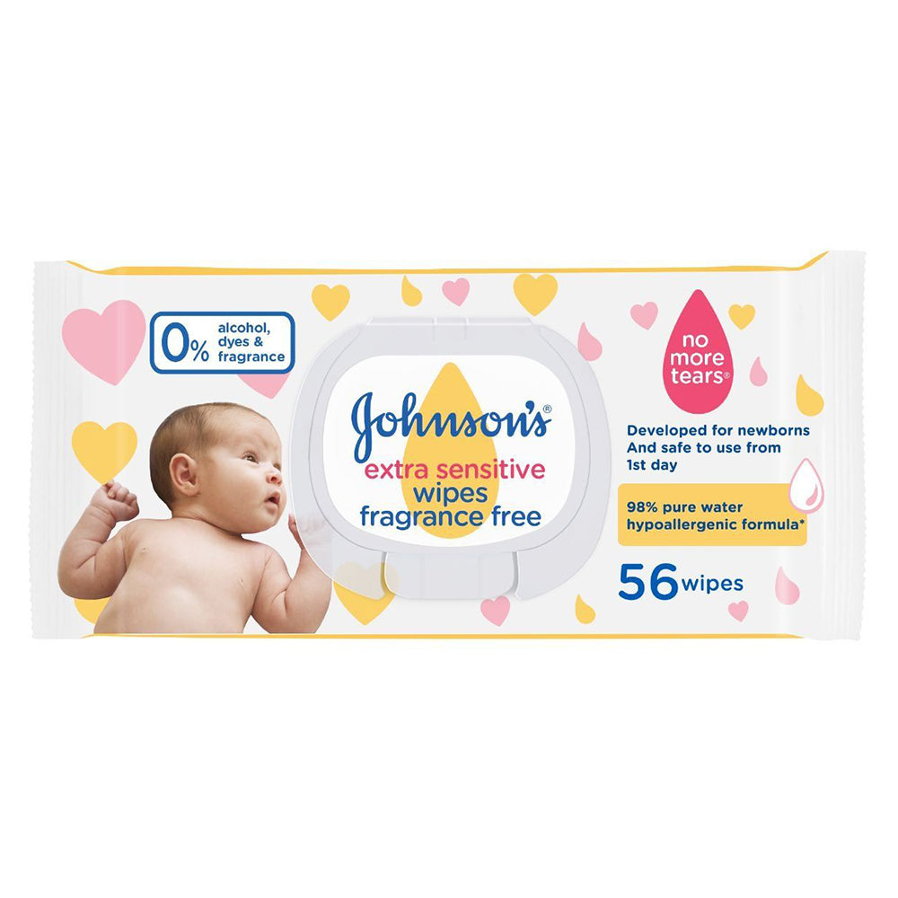 Buy Johnson's Extra Sensitive 56 Wipes Online