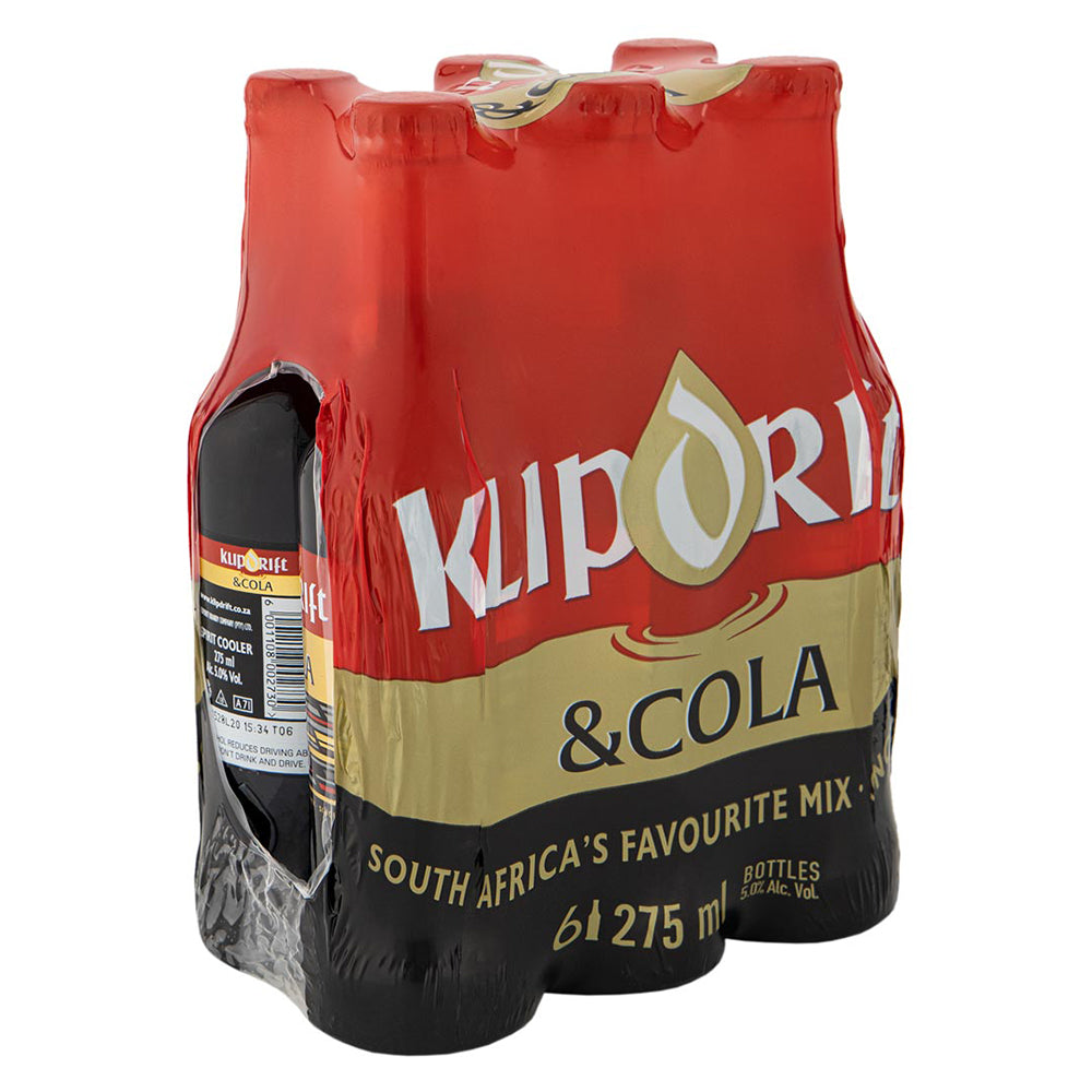 Buy Klipdrift & Cola 275ml Bottle 6 Pack Online