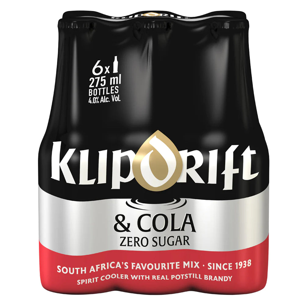 Buy Klipdrift & Cola Zero Sugar 275ml 6 Pack Online