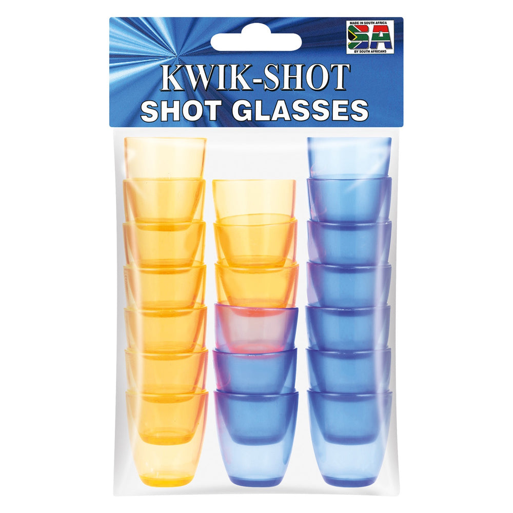 Buy Kwik Shot Mixed Colours Shot Glasses 20 Pack Online