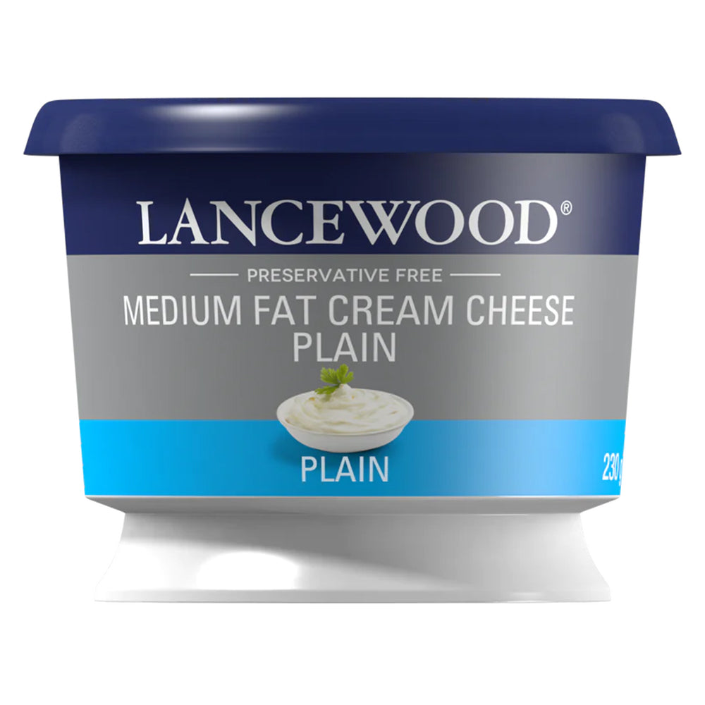 Buy Lancewood Medium Fat Plain Cream Cheese 230g Online