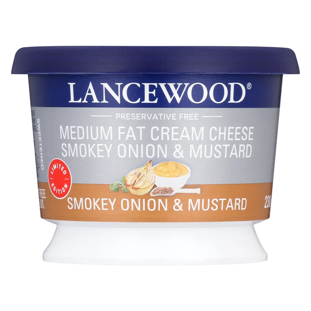 Buy Lancewood Smokey Onion & Mustard Medium Fat Cream Cheese 230g Online