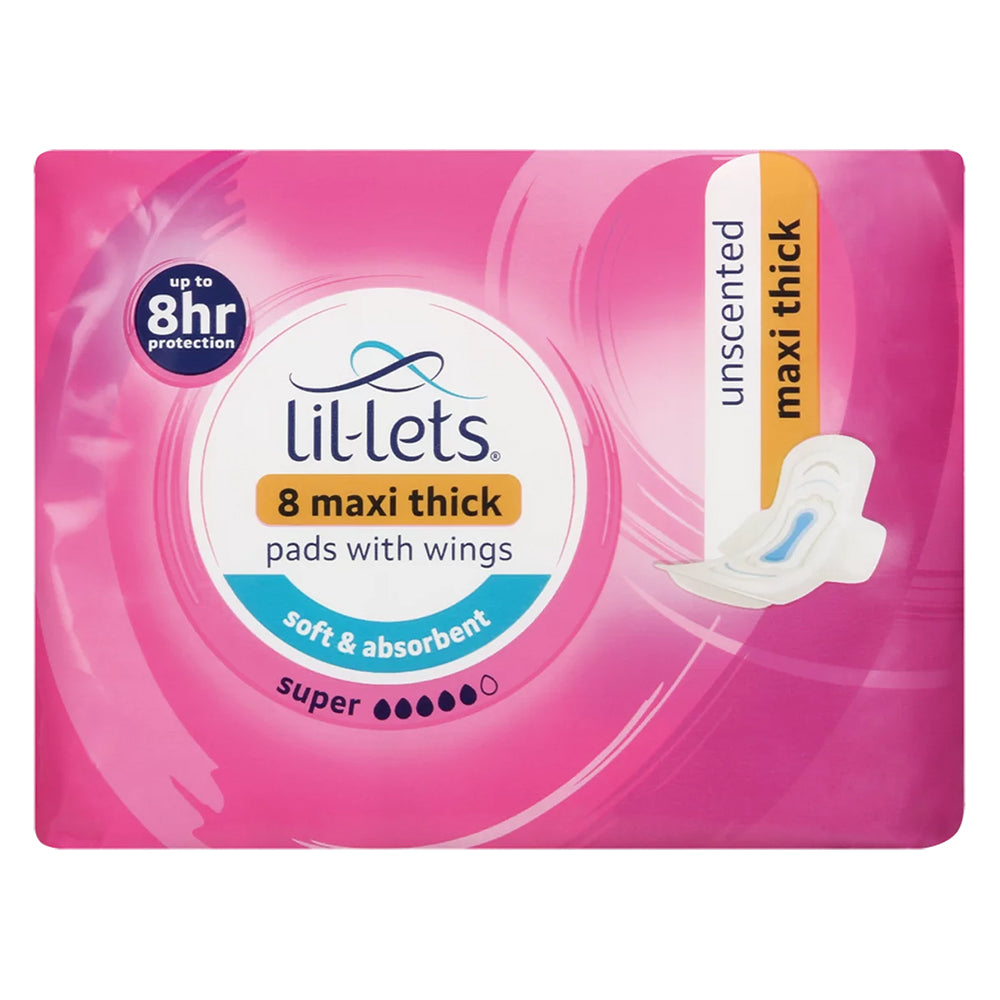 buy lil lets maxi thick pads super unscented 8 online