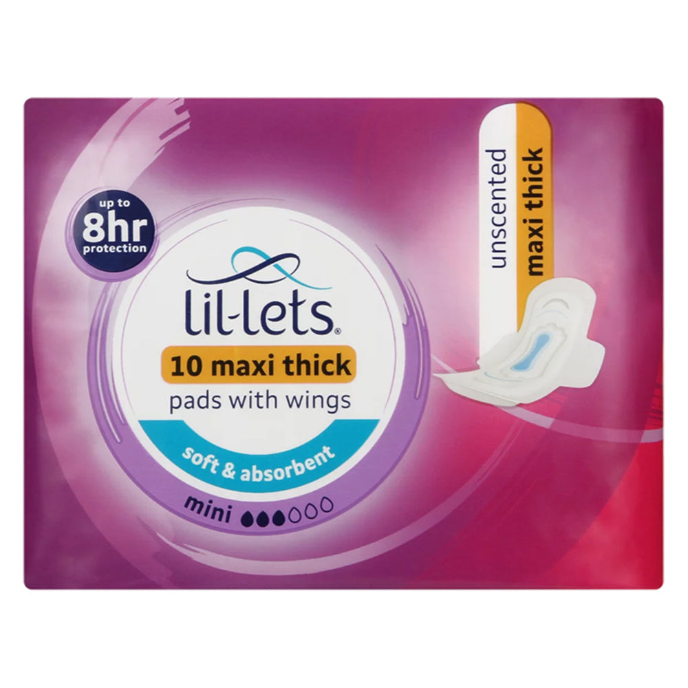 buy lil lets maxi thick pads unscented mini 10 online