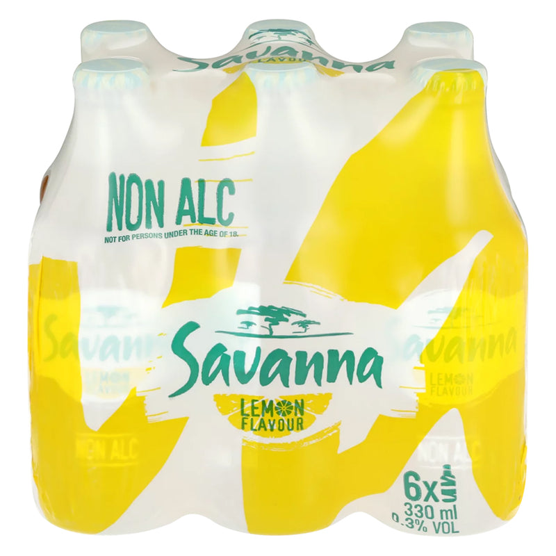 Savanna Lemon Non Alcoholic Cider 330ml Bottle 6 Pack