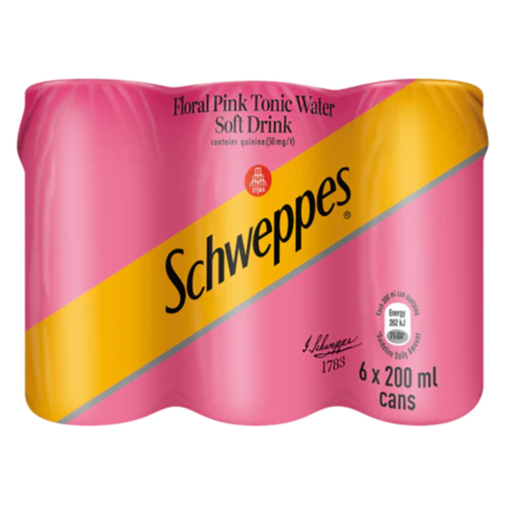 Buy Schweppes Floral Pink Tonic 200ml Can 6 Pack Online