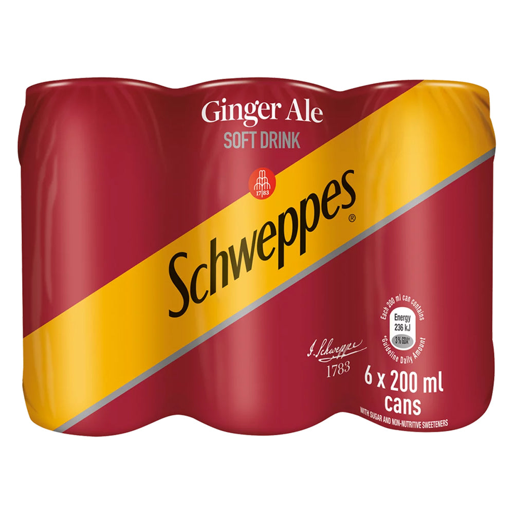 Buy Schweppes Ginger Ale 200ml Can 6 Pack Online