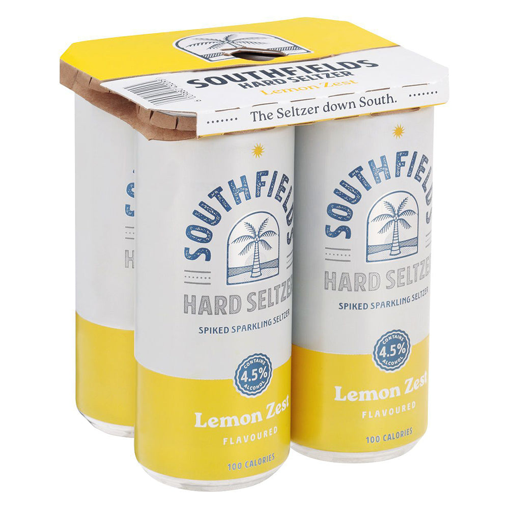 Buy Southfields Hard Seltzer Lemon Can 330ml 4 Pack Online