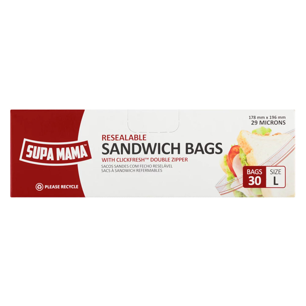 Supa Mama Sandwich Bags Large - 30