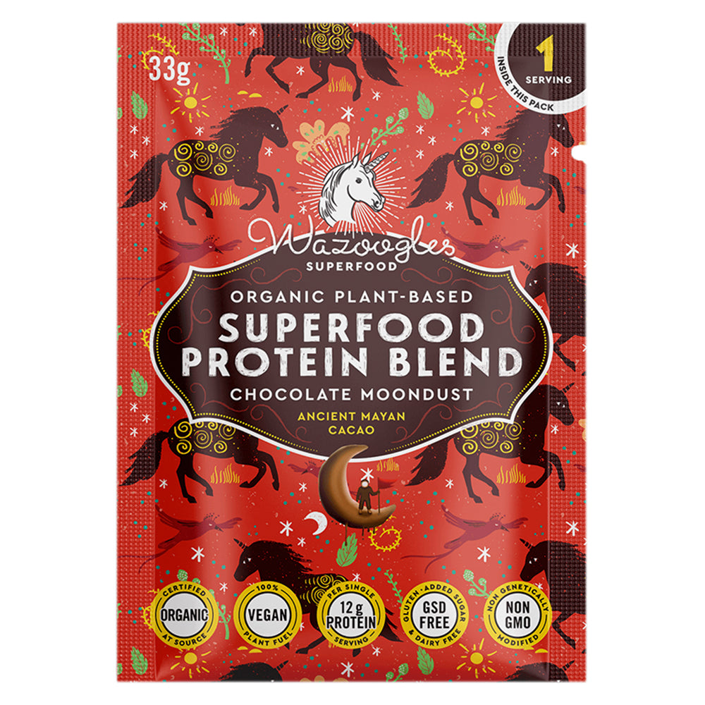 Buy Wazoogles Superfood Protein Blend Chocolate Moondust Single 33g Online