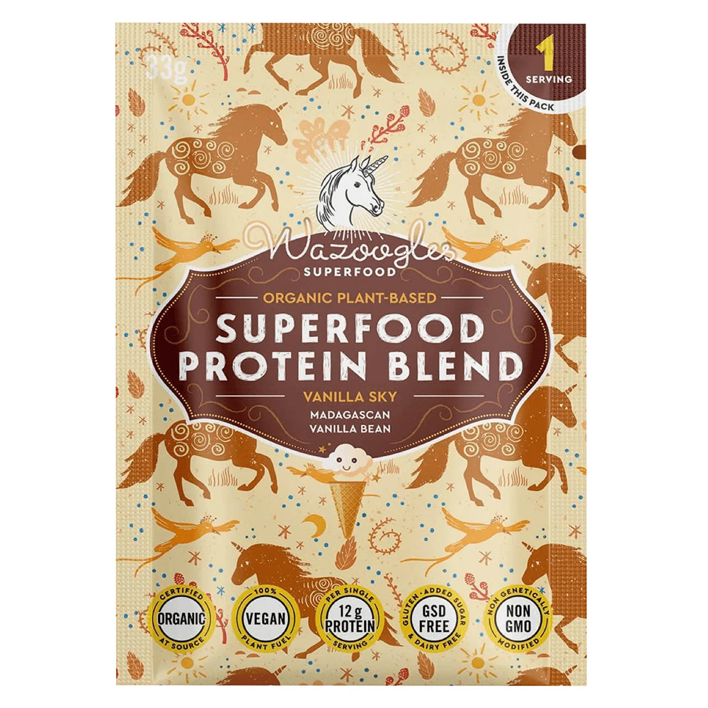 Buy Wazoogles Superfood Protein Blend Vanilla Sky Single 33g Online