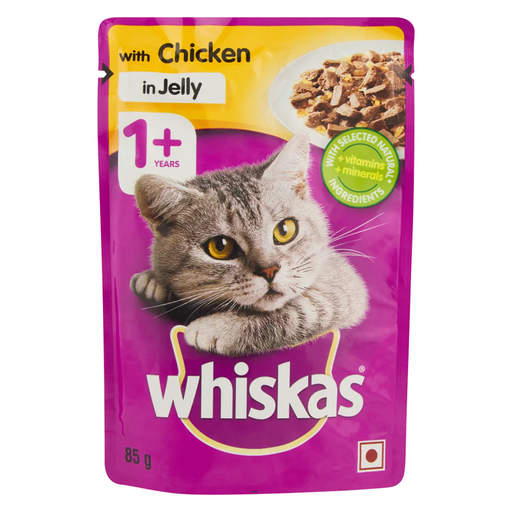 Buy Whiskas Cat Food Jelly Single Sachet Chicken 85g Online