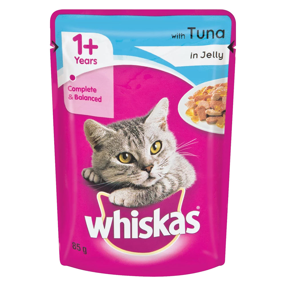 Buy Whiskas Cat Food Jelly Single Sachet Tuna 85g Online