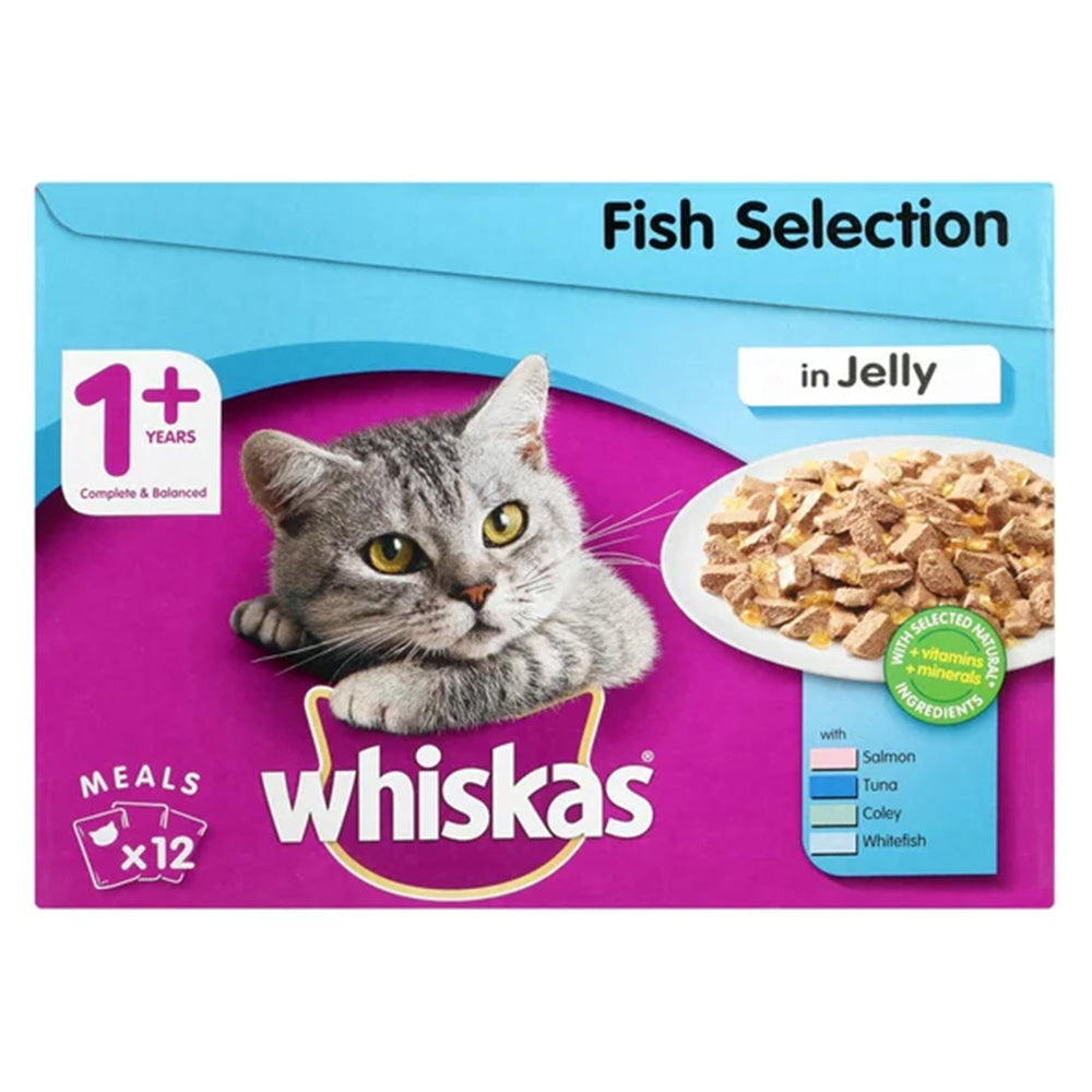 Buy Whiskas Cat Food Multi Pack Fish Selection Jelly 12 x 85g Online