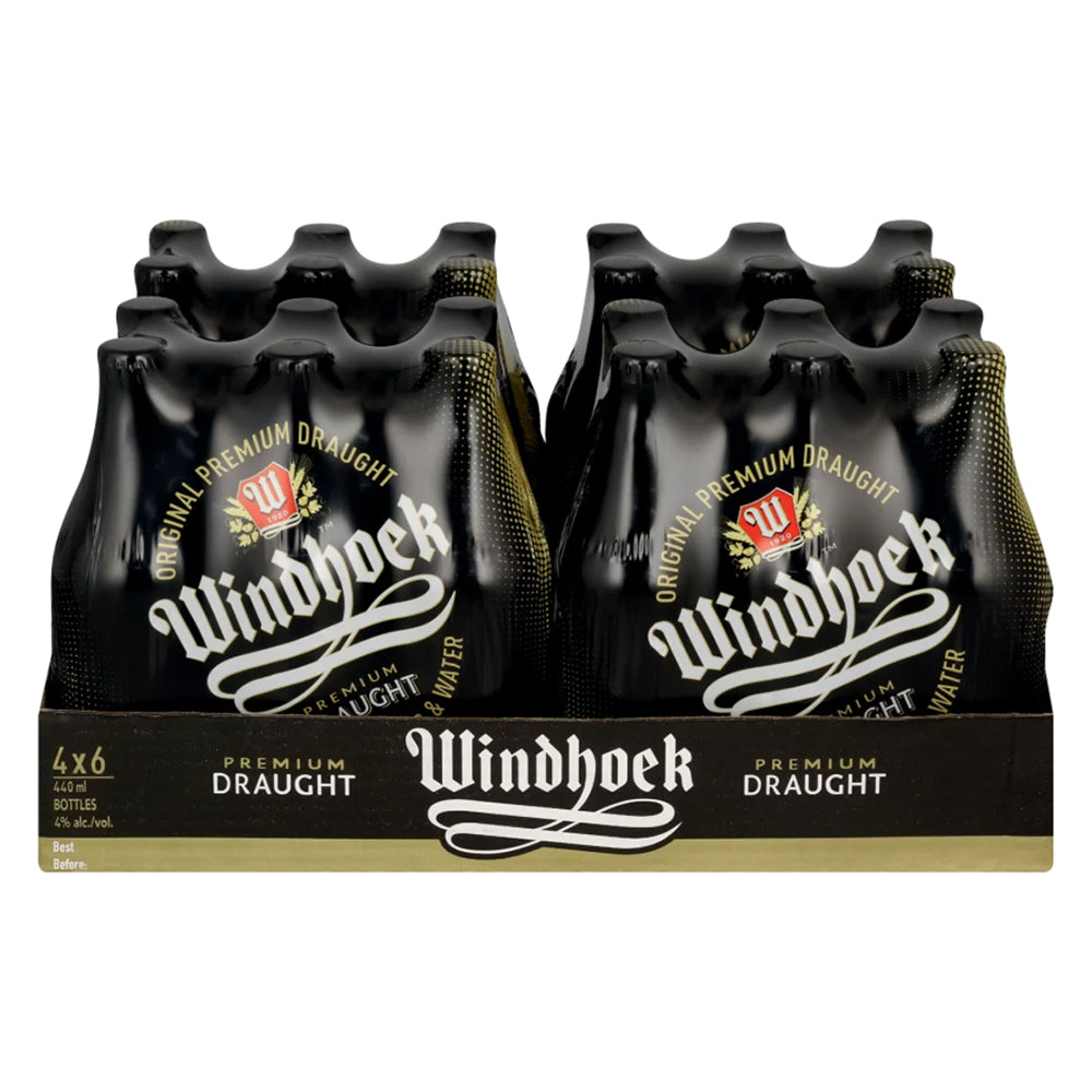 Windhoek Draught Beer 440ml Bottle - Case