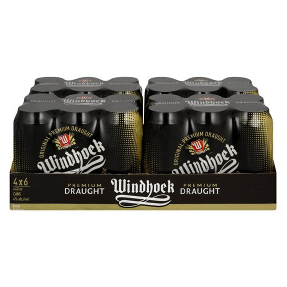 Windhoek Draught Beer 440ml Can - Case