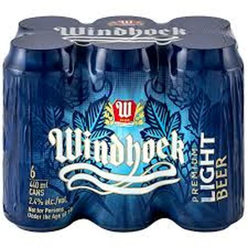 Buy Windhoek Light Beer 440ml Can 6 Pack Online